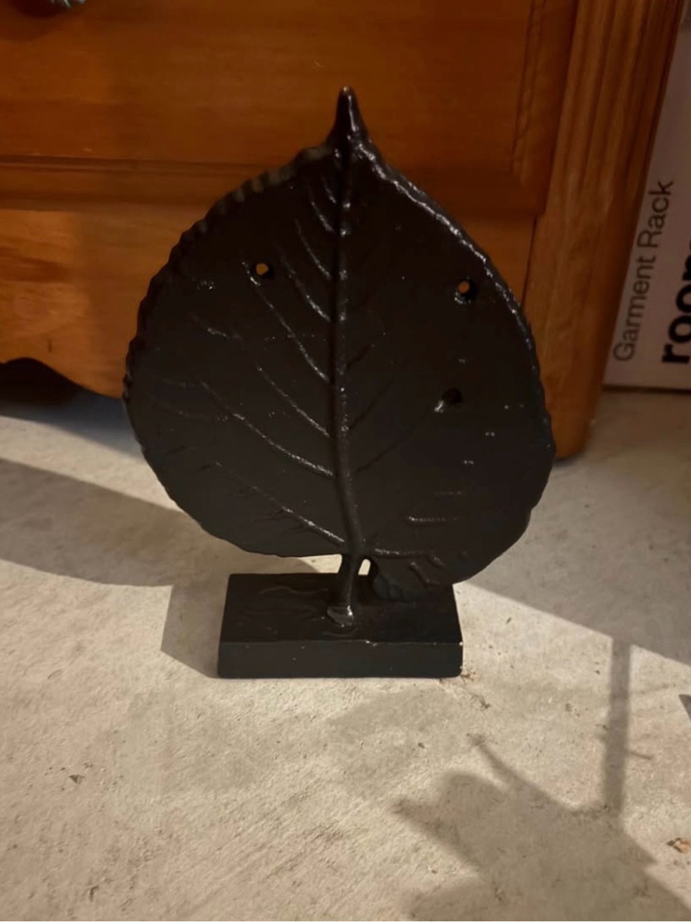 Black Decorative Leaf Table Sculpture - Home Art